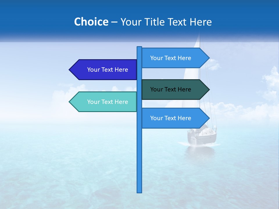 A Sailboat Floating In The Ocean On A Sunny Day PowerPoint Template