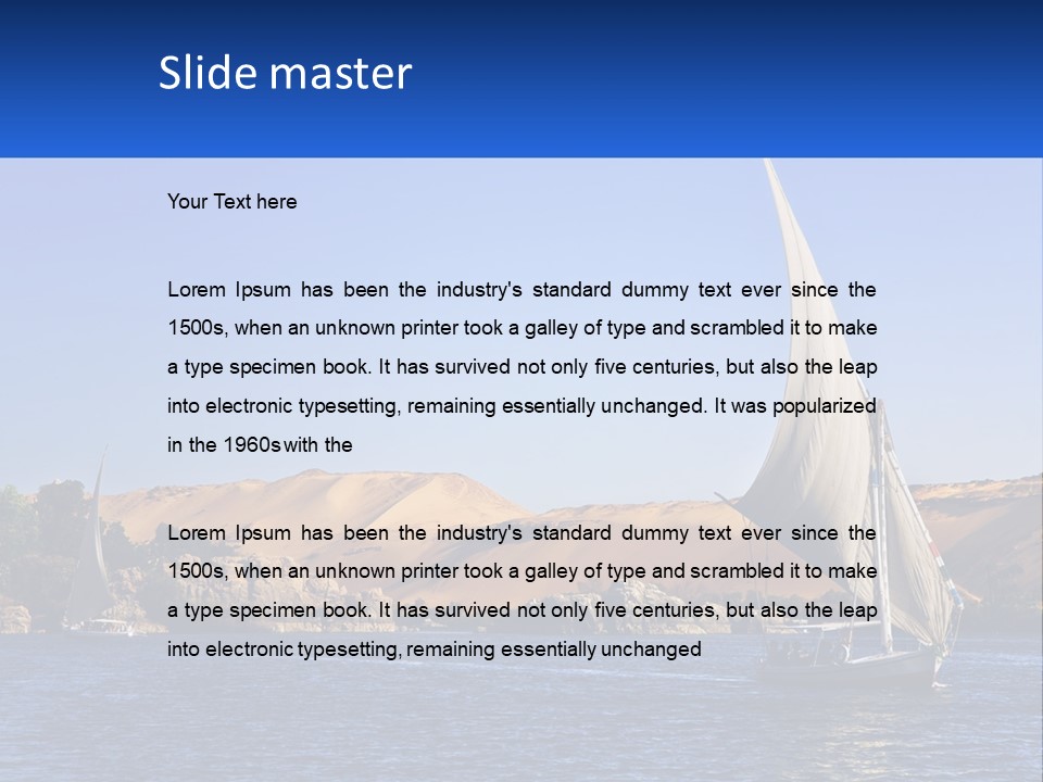 A Sailboat In The Middle Of A Body Of Water PowerPoint Template