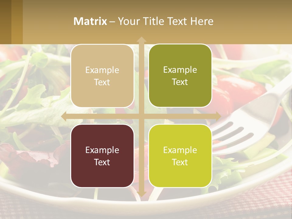 A Salad With Tomatoes And Lettuce On A Plate With A Fork PowerPoint Template