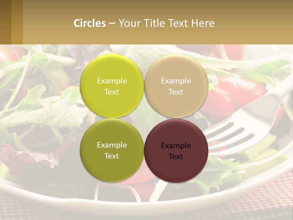 A Salad With Tomatoes And Lettuce On A Plate With A Fork PowerPoint Template