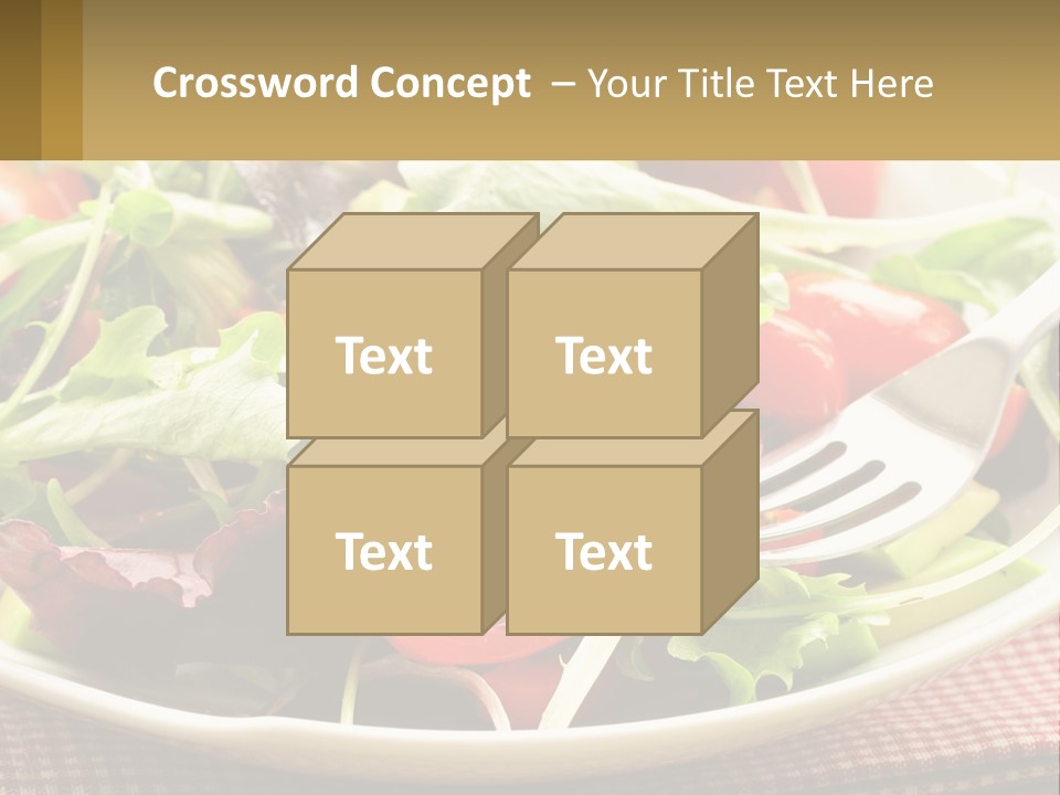 A Salad With Tomatoes And Lettuce On A Plate With A Fork PowerPoint Template