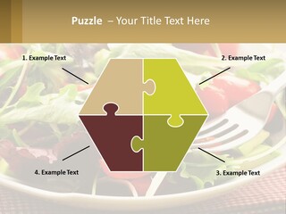 A Salad With Tomatoes And Lettuce On A Plate With A Fork PowerPoint Template