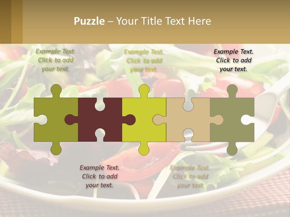 A Salad With Tomatoes And Lettuce On A Plate With A Fork PowerPoint Template