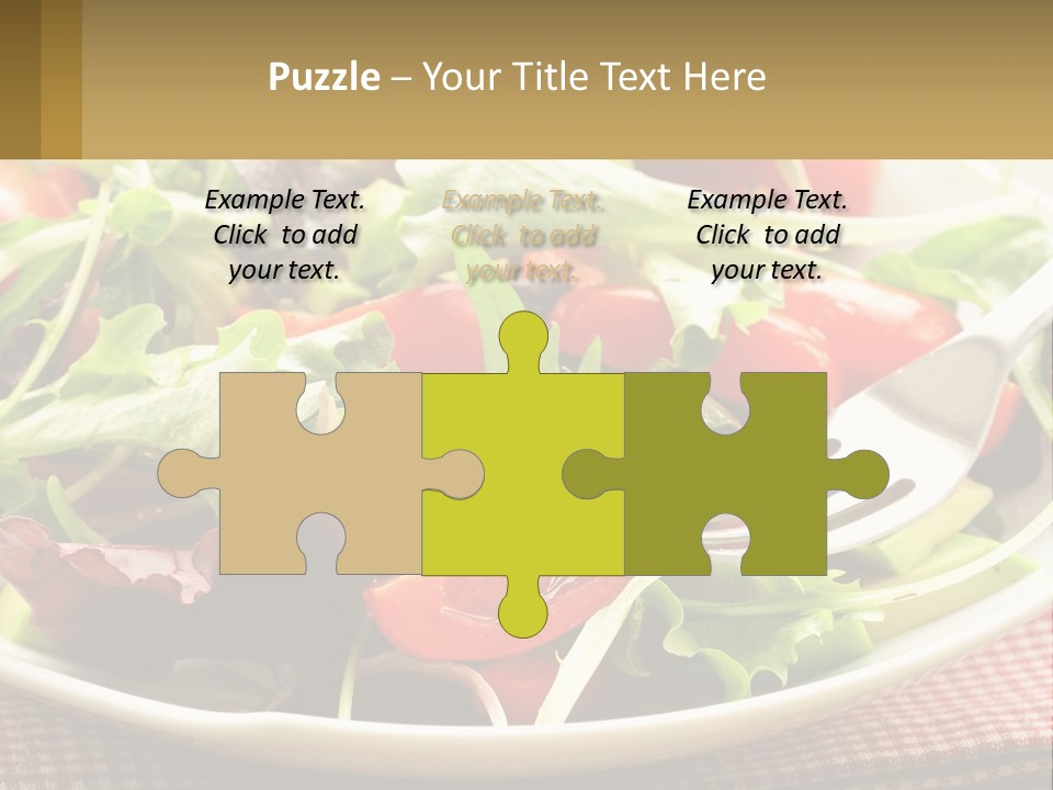 A Salad With Tomatoes And Lettuce On A Plate With A Fork PowerPoint Template