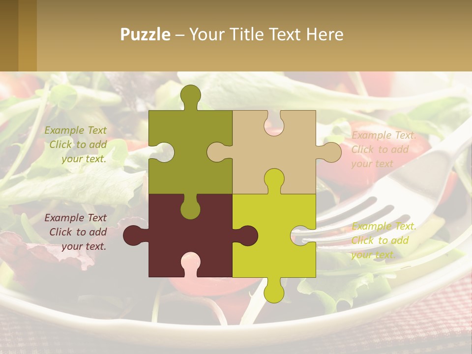 A Salad With Tomatoes And Lettuce On A Plate With A Fork PowerPoint Template
