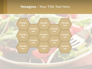 A Salad With Tomatoes And Lettuce On A Plate With A Fork PowerPoint Template