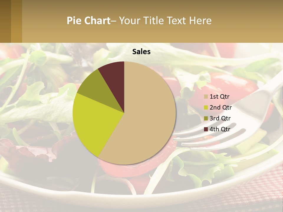 A Salad With Tomatoes And Lettuce On A Plate With A Fork PowerPoint Template
