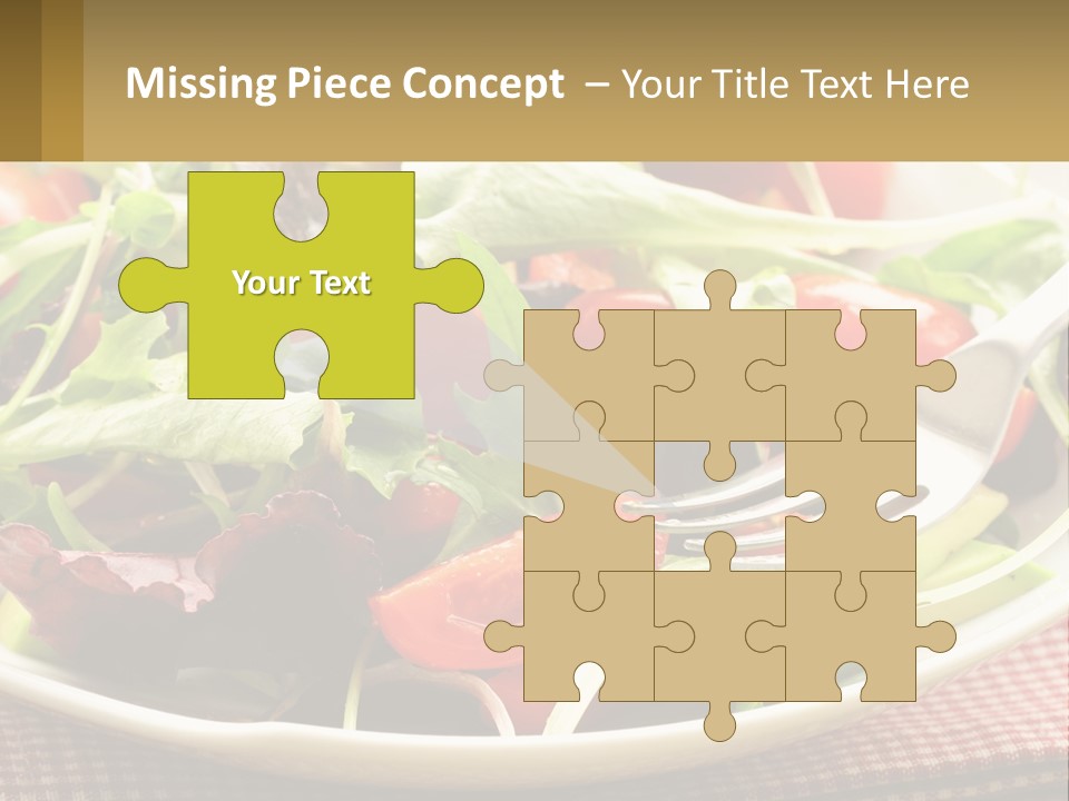 A Salad With Tomatoes And Lettuce On A Plate With A Fork PowerPoint Template