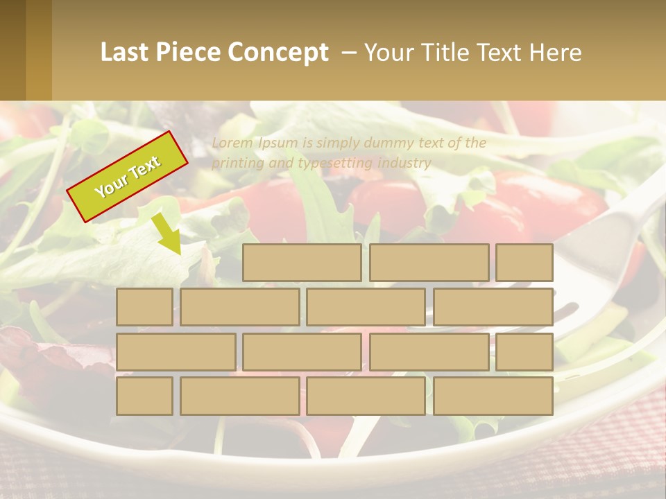 A Salad With Tomatoes And Lettuce On A Plate With A Fork PowerPoint Template