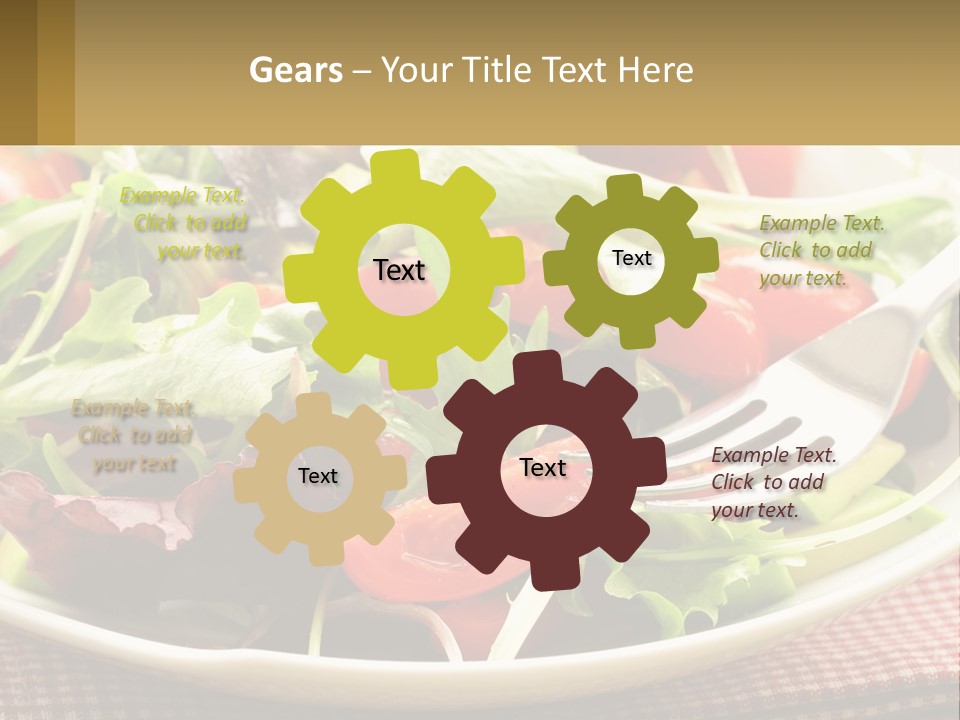 A Salad With Tomatoes And Lettuce On A Plate With A Fork PowerPoint Template