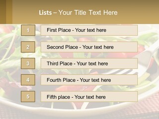 A Salad With Tomatoes And Lettuce On A Plate With A Fork PowerPoint Template