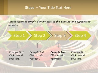A Salad With Tomatoes And Lettuce On A Plate With A Fork PowerPoint Template