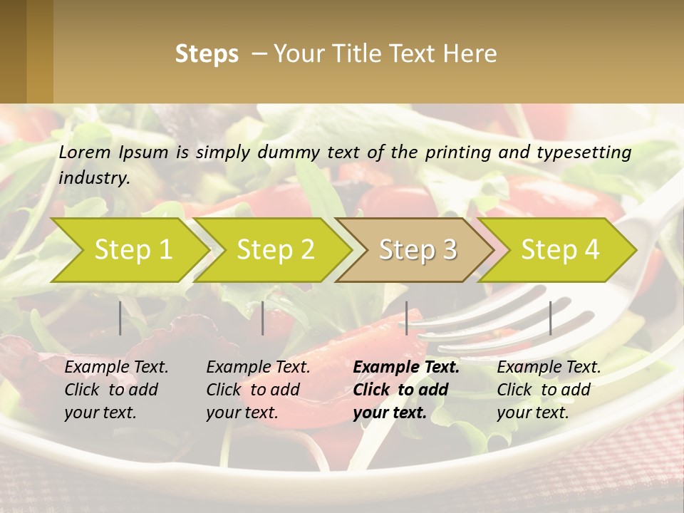 A Salad With Tomatoes And Lettuce On A Plate With A Fork PowerPoint Template