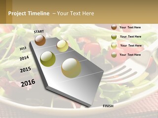 A Salad With Tomatoes And Lettuce On A Plate With A Fork PowerPoint Template