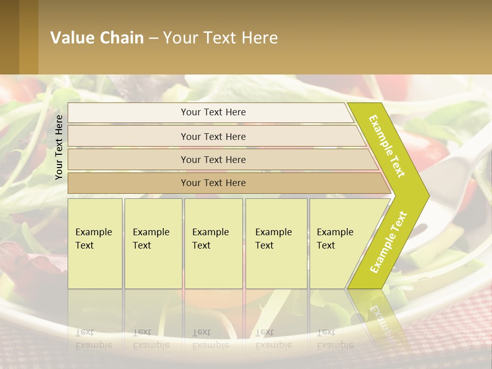 A Salad With Tomatoes And Lettuce On A Plate With A Fork PowerPoint Template
