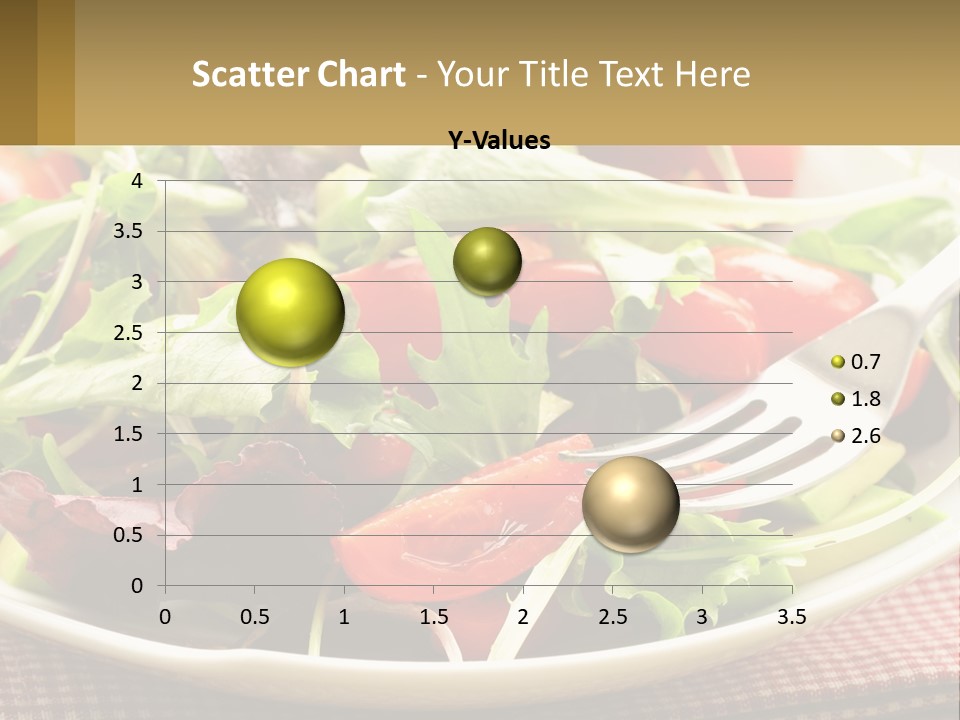 A Salad With Tomatoes And Lettuce On A Plate With A Fork PowerPoint Template