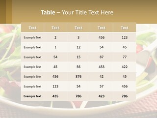 A Salad With Tomatoes And Lettuce On A Plate With A Fork PowerPoint Template