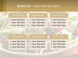 A Salad With Tomatoes And Lettuce On A Plate With A Fork PowerPoint Template