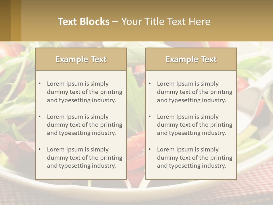 A Salad With Tomatoes And Lettuce On A Plate With A Fork PowerPoint Template