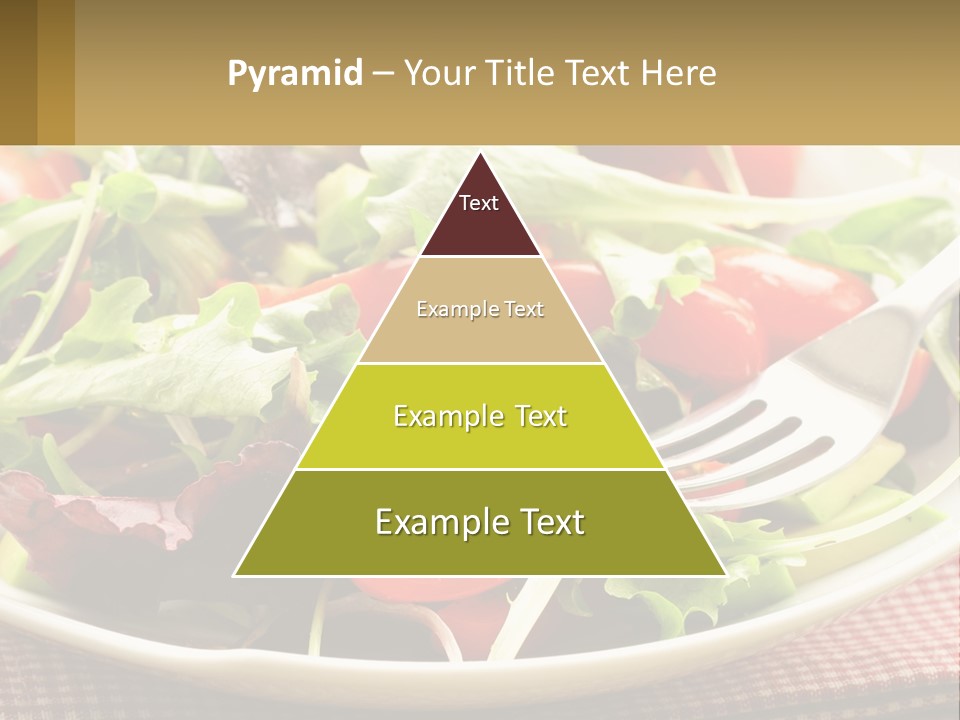 A Salad With Tomatoes And Lettuce On A Plate With A Fork PowerPoint Template