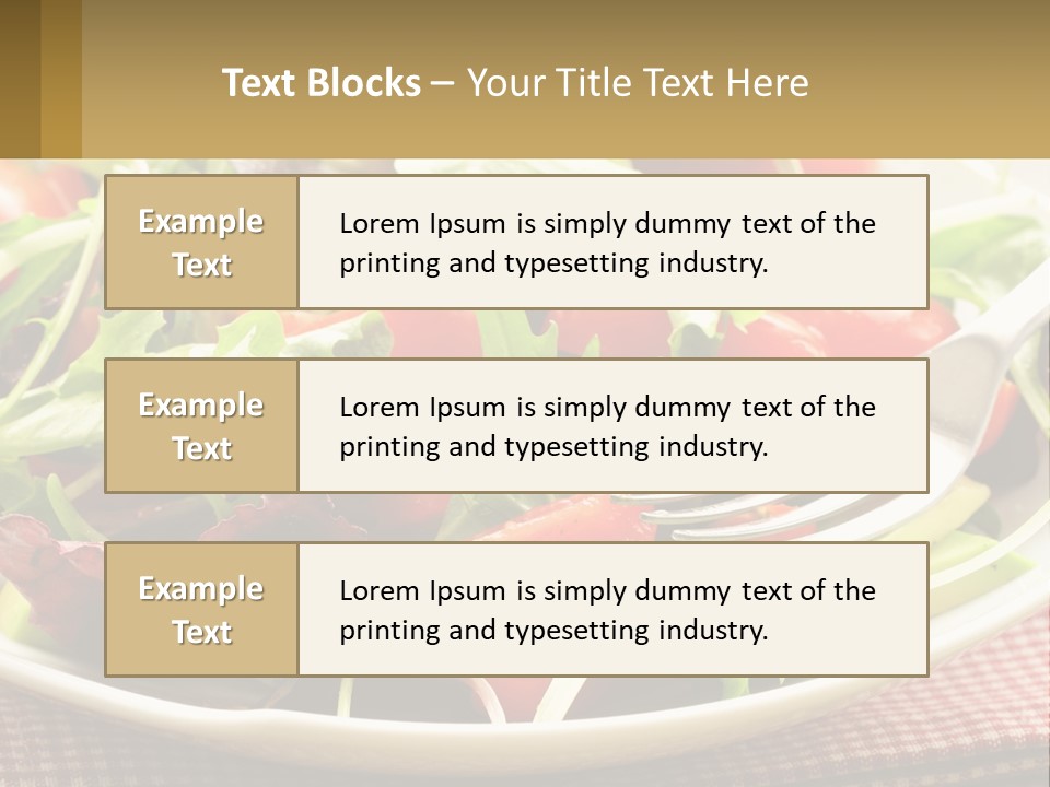 A Salad With Tomatoes And Lettuce On A Plate With A Fork PowerPoint Template