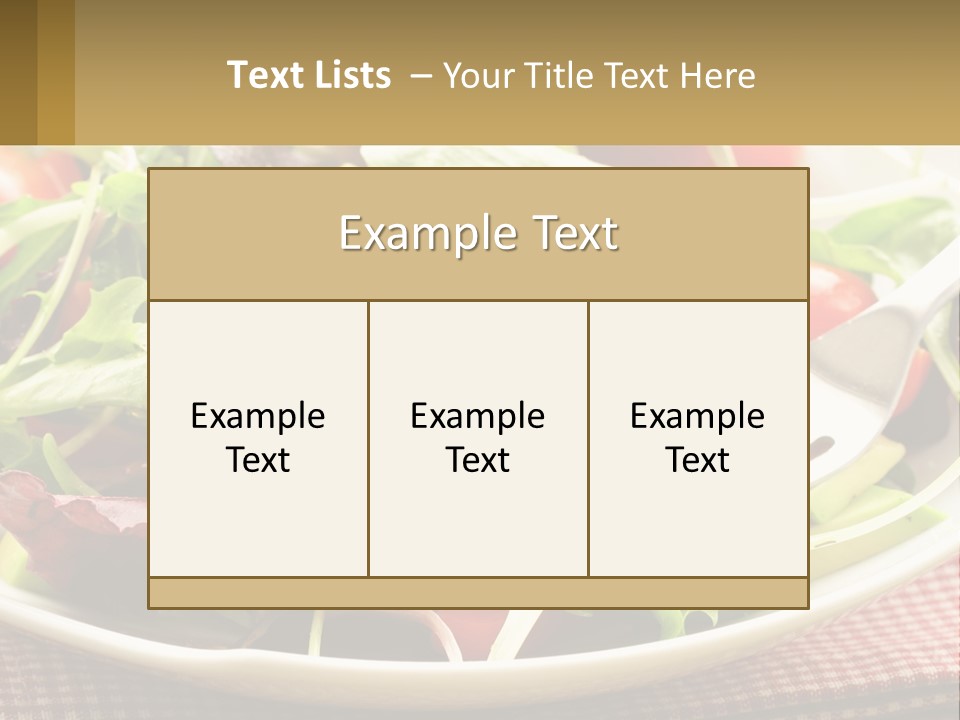 A Salad With Tomatoes And Lettuce On A Plate With A Fork PowerPoint Template