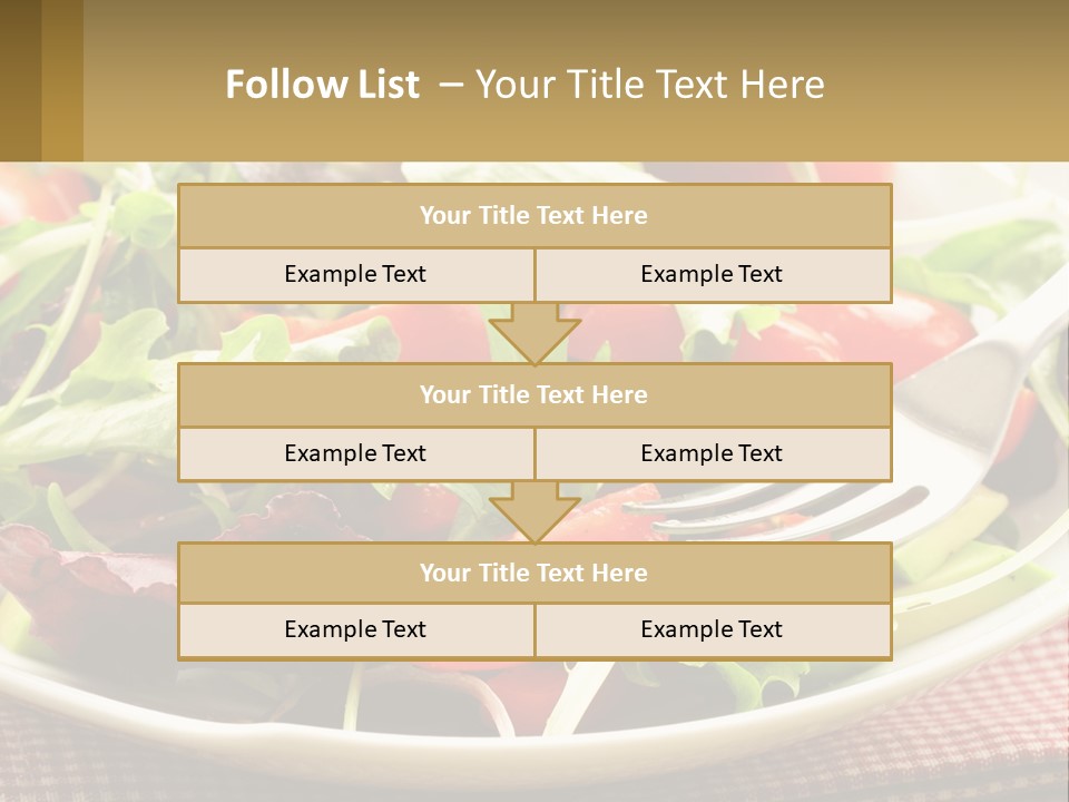 A Salad With Tomatoes And Lettuce On A Plate With A Fork PowerPoint Template