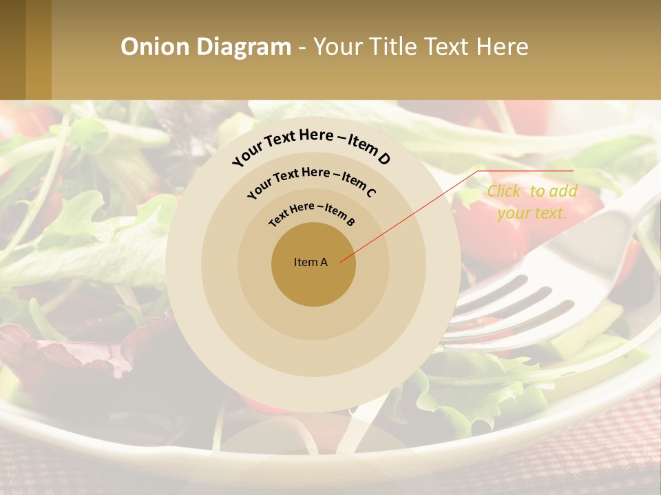 A Salad With Tomatoes And Lettuce On A Plate With A Fork PowerPoint Template