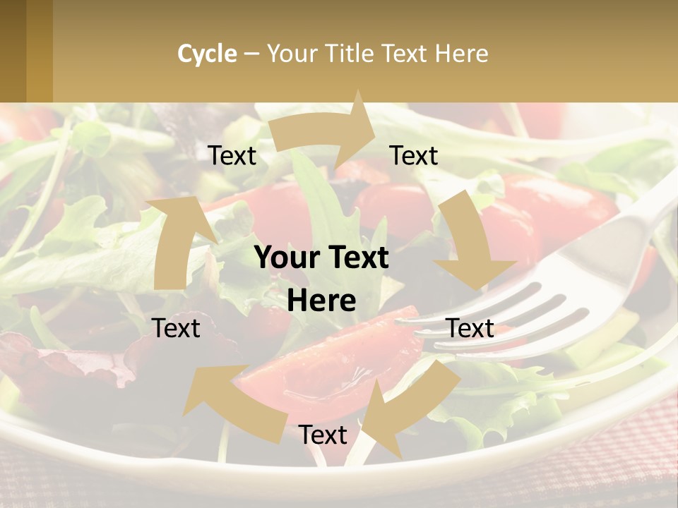 A Salad With Tomatoes And Lettuce On A Plate With A Fork PowerPoint Template