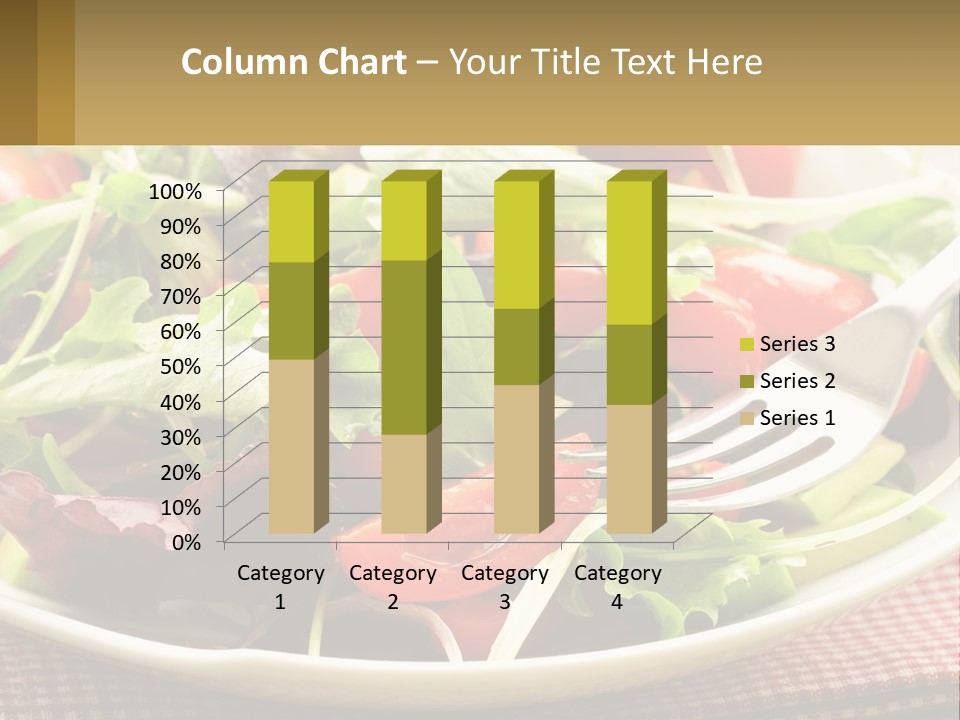 A Salad With Tomatoes And Lettuce On A Plate With A Fork PowerPoint Template