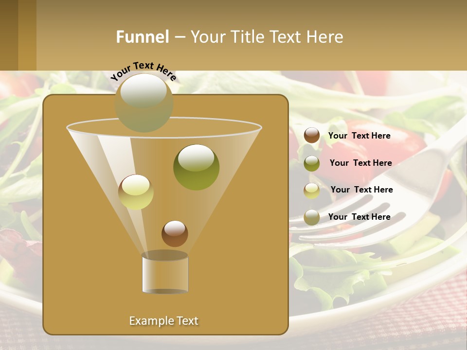 A Salad With Tomatoes And Lettuce On A Plate With A Fork PowerPoint Template