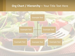 A Salad With Tomatoes And Lettuce On A Plate With A Fork PowerPoint Template