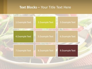 A Salad With Tomatoes And Lettuce On A Plate With A Fork PowerPoint Template