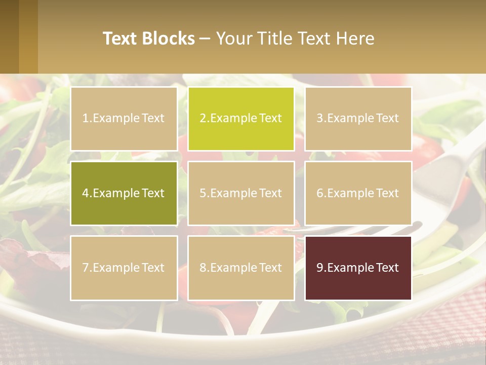 A Salad With Tomatoes And Lettuce On A Plate With A Fork PowerPoint Template