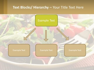 A Salad With Tomatoes And Lettuce On A Plate With A Fork PowerPoint Template