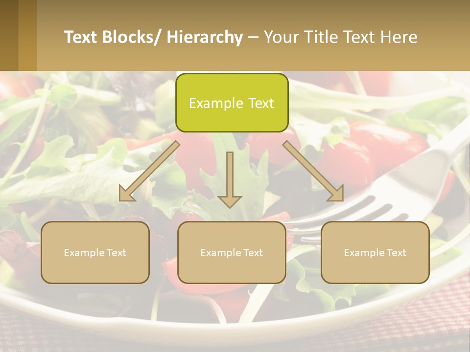 A Salad With Tomatoes And Lettuce On A Plate With A Fork PowerPoint Template