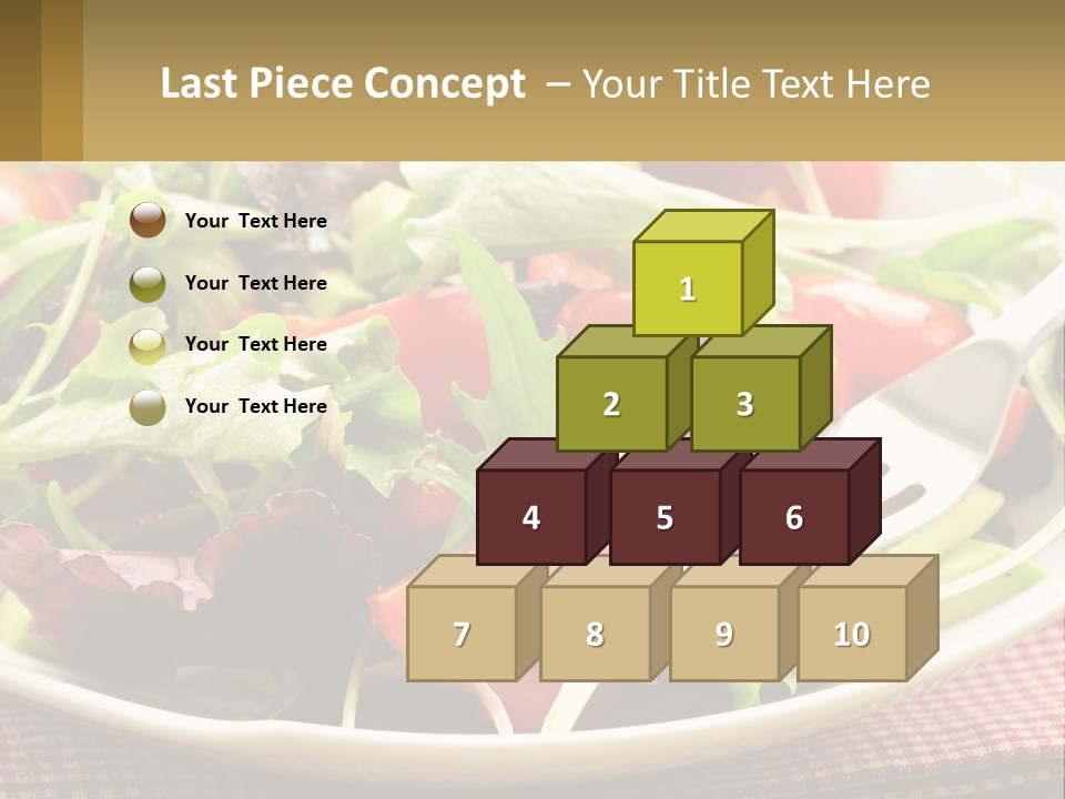 A Salad With Tomatoes And Lettuce On A Plate With A Fork PowerPoint Template