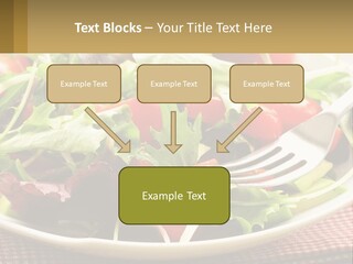 A Salad With Tomatoes And Lettuce On A Plate With A Fork PowerPoint Template