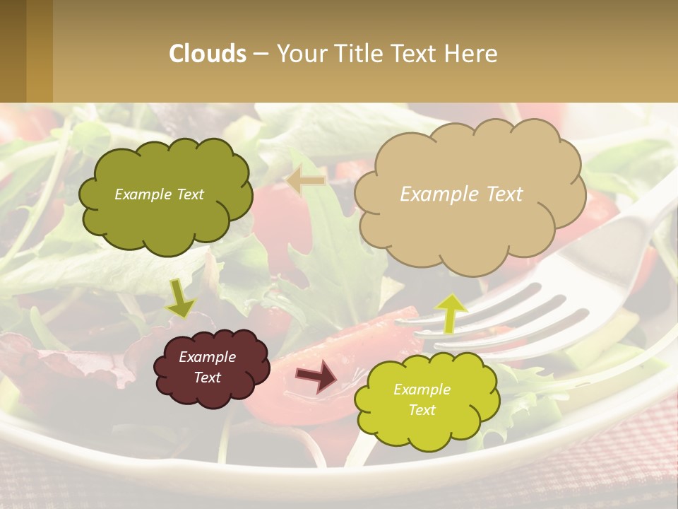 A Salad With Tomatoes And Lettuce On A Plate With A Fork PowerPoint Template