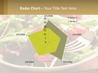 A Salad With Tomatoes And Lettuce On A Plate With A Fork PowerPoint Template