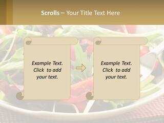 A Salad With Tomatoes And Lettuce On A Plate With A Fork PowerPoint Template