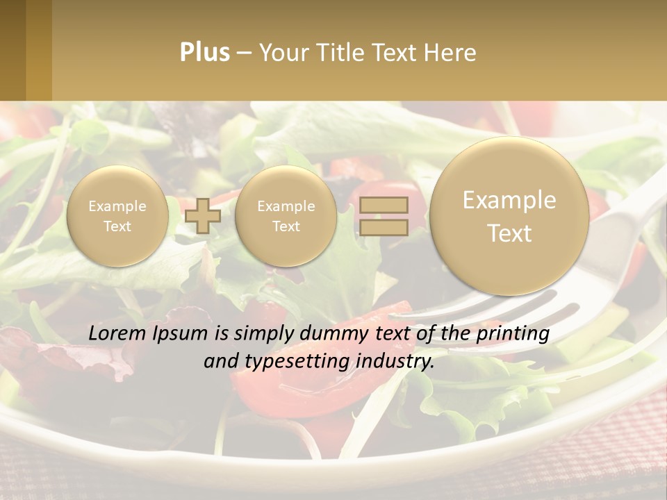 A Salad With Tomatoes And Lettuce On A Plate With A Fork PowerPoint Template