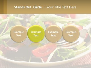 A Salad With Tomatoes And Lettuce On A Plate With A Fork PowerPoint Template