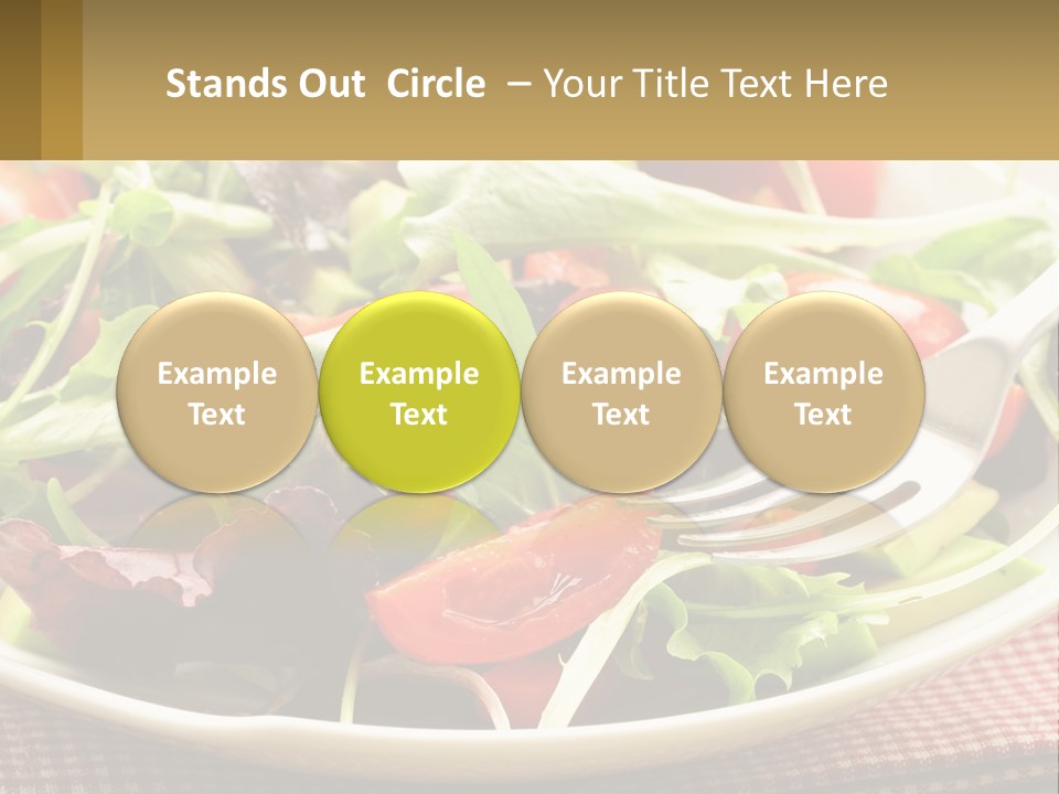A Salad With Tomatoes And Lettuce On A Plate With A Fork PowerPoint Template