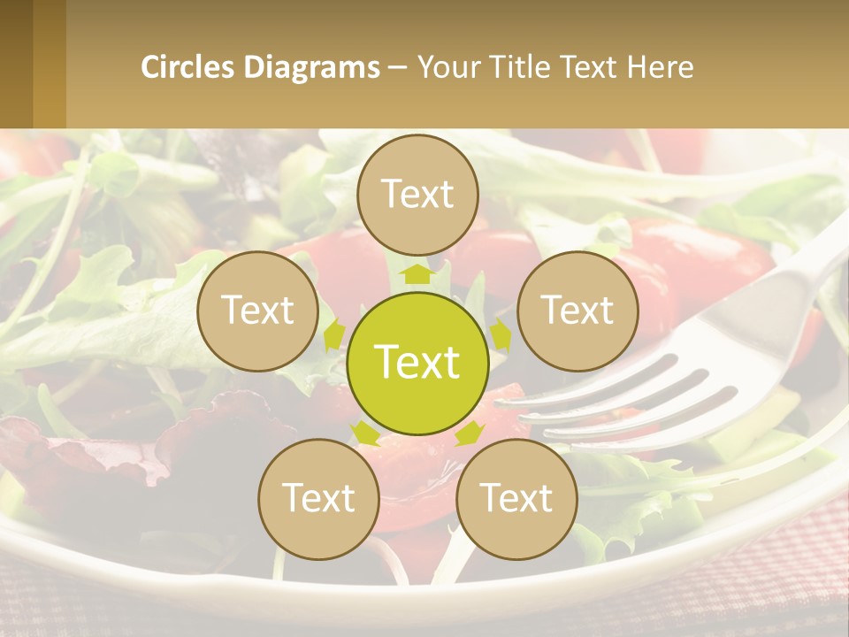 A Salad With Tomatoes And Lettuce On A Plate With A Fork PowerPoint Template