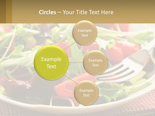 A Salad With Tomatoes And Lettuce On A Plate With A Fork PowerPoint Template