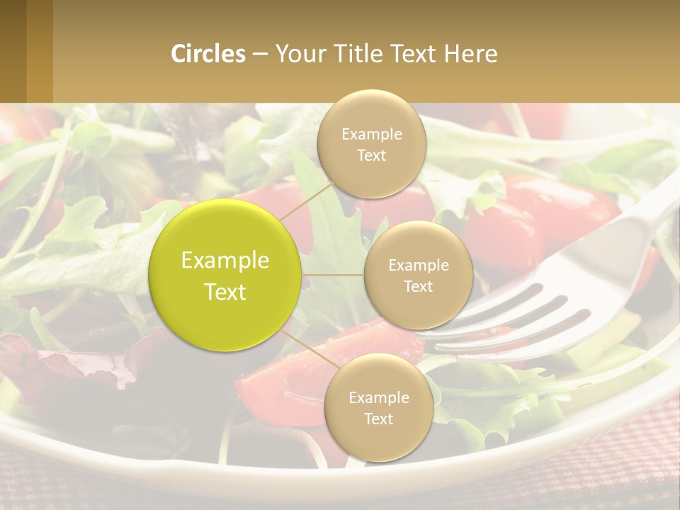 A Salad With Tomatoes And Lettuce On A Plate With A Fork PowerPoint Template
