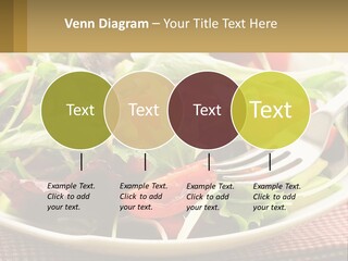 A Salad With Tomatoes And Lettuce On A Plate With A Fork PowerPoint Template