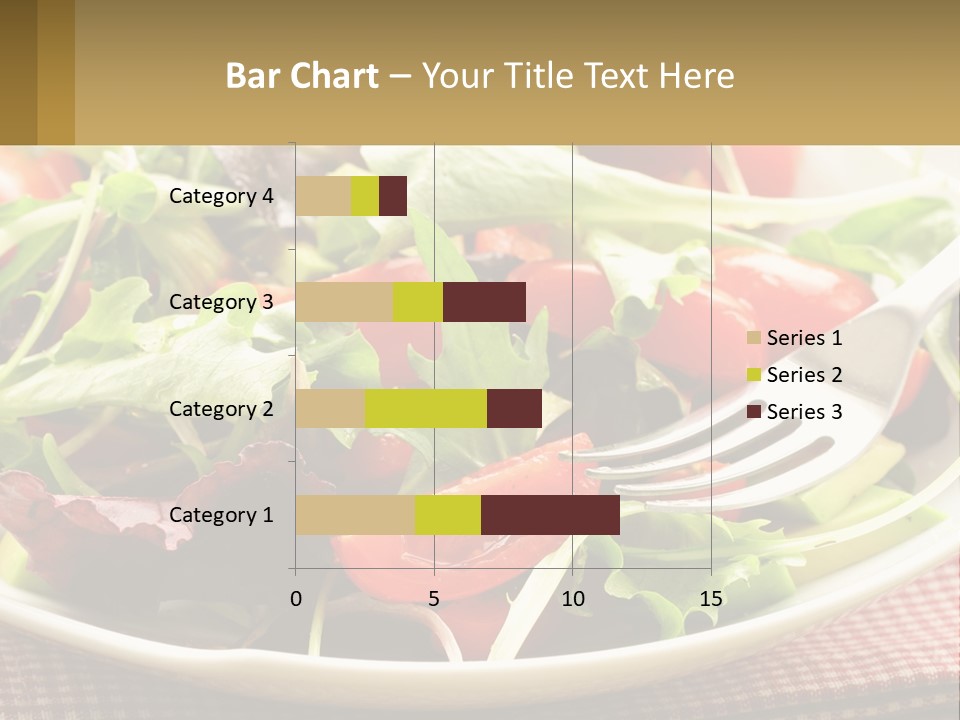 A Salad With Tomatoes And Lettuce On A Plate With A Fork PowerPoint Template