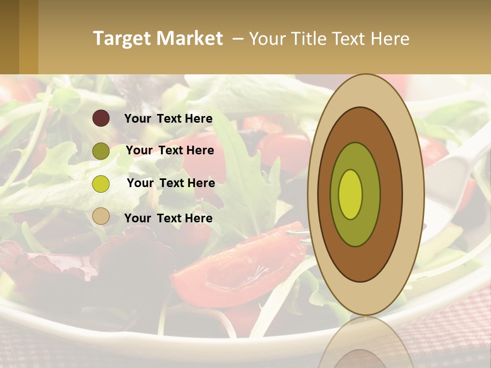 A Salad With Tomatoes And Lettuce On A Plate With A Fork PowerPoint Template